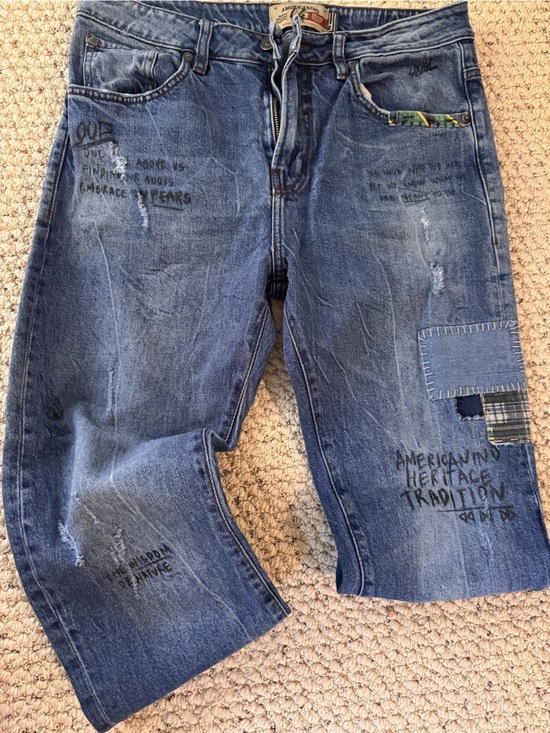 Americanino Other - Americanino Handwritten Patchwork Blue Jeans